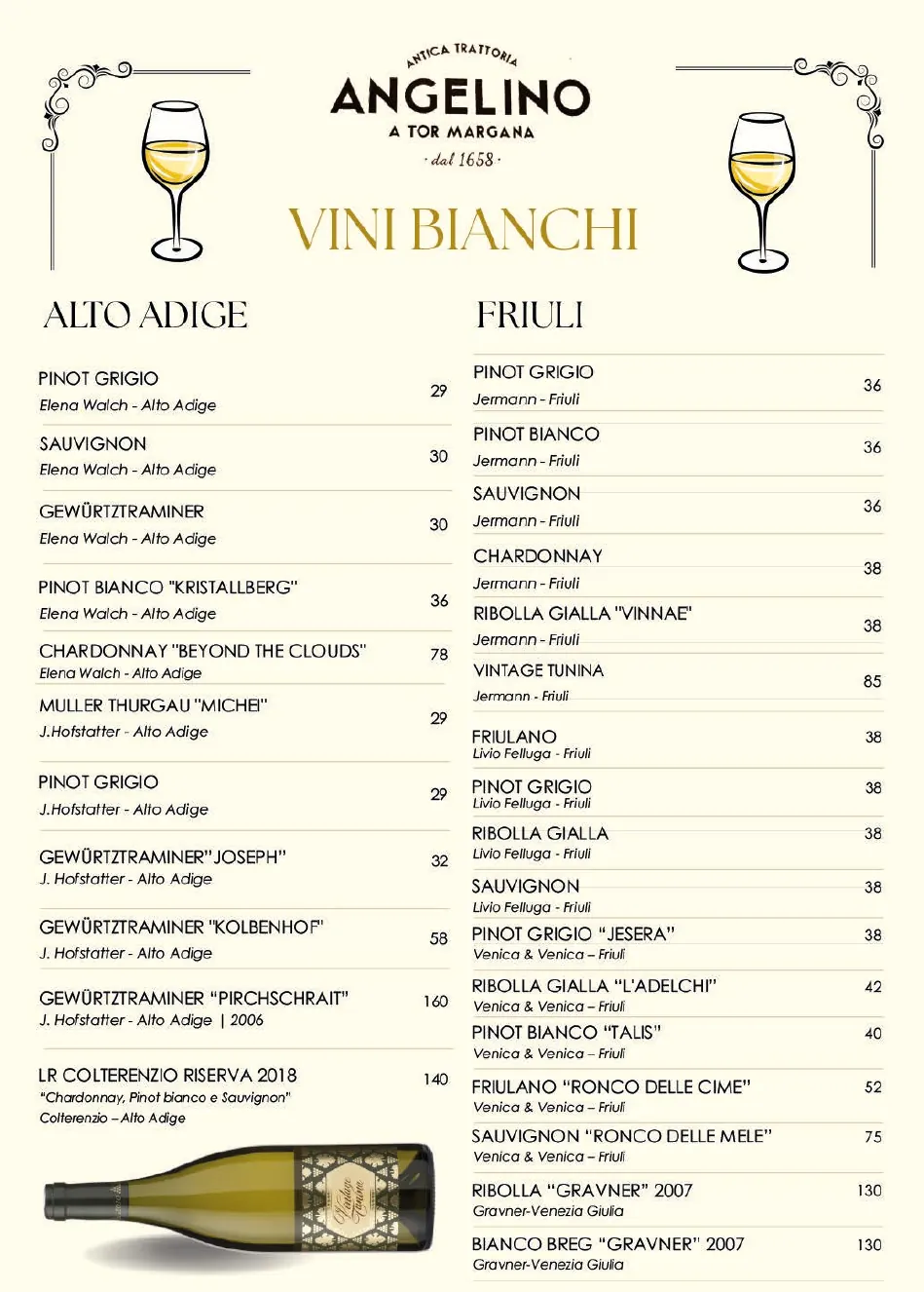 Vini bianchi Alto Adige e Friuli