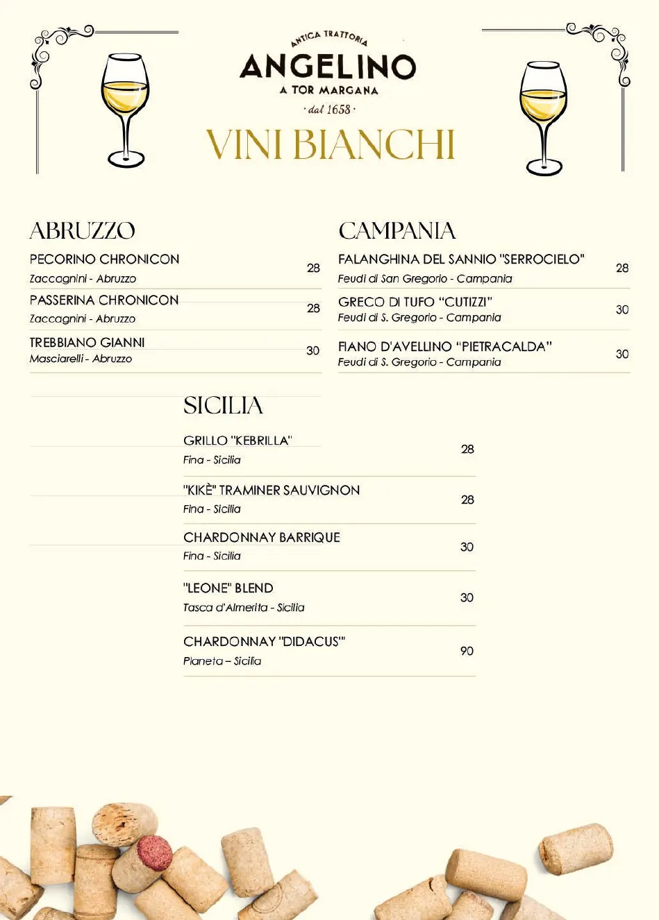 Vini bianchi Abruzzo, Campania e Sicilia